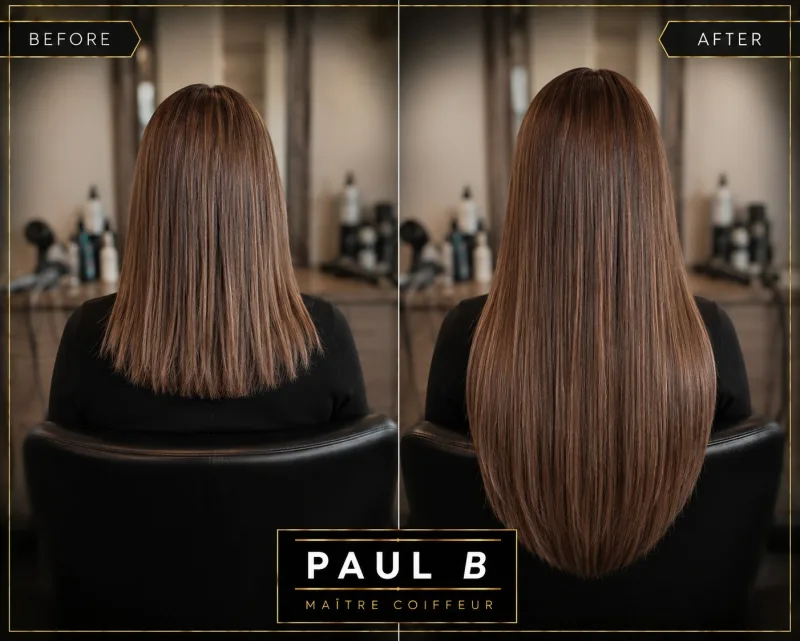 Hair extensions Vancouver — before and after by Paul Bousaleh Kitsilano